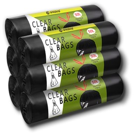 Aitodos® 60PCS Trash Bags, LxH: 70 x 75 cm, Capacity: 50L, Black, Polyethylene Trash Bag, Suitable for Most Medium Trash Bins ''50L'' (6 Rolls, 10 per Roll)