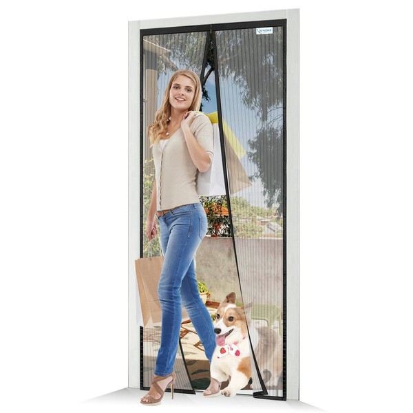 JOY2SEE Fly Screen Balcony Door 85 x 215 cm Black