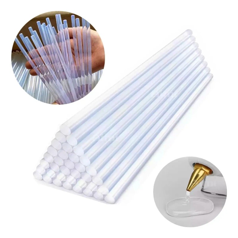 Barra De Silicona Transparente 1kg Alta Viscosidad 7mm