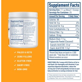 NativePath MCT Oil Powder Supplement - Unflavored MCT Powder with Keto-Friendly C8 MCTs. Free of Dairy, Gluten and GMOs, 25 Servings