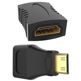 Eaeon 4K HDMI Coupler 2.0 HDMI Female to Female Adapter 1 Pack Mini HDMI Male to HDMI A Female 1 Pack hdmi Cable Connector Female to Female 3D Extension Adapter for HDMI Cable