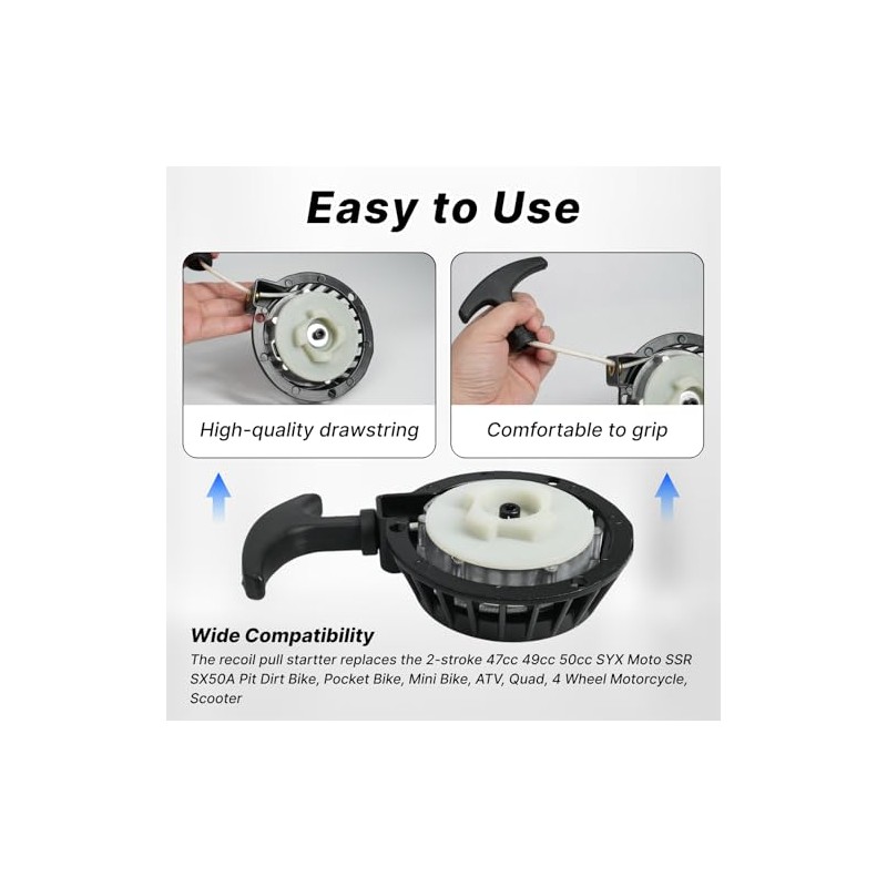 49cc 47cc Easy Start Aluminum Alloy Starter Motor for 40/44-6