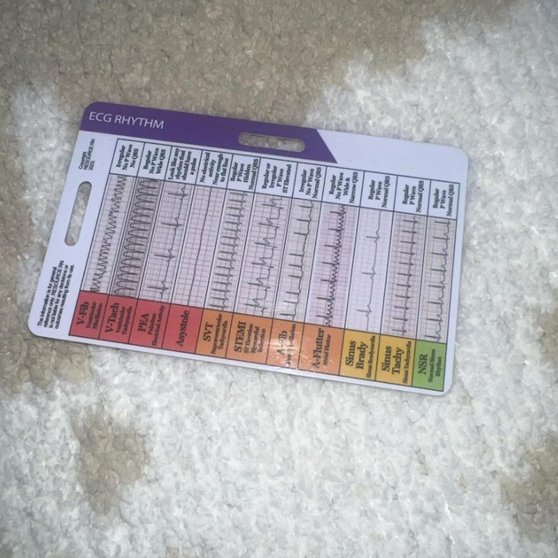 Funny ECG EKG Rhythm Pocket Card,Double Sided Badge Card EKG