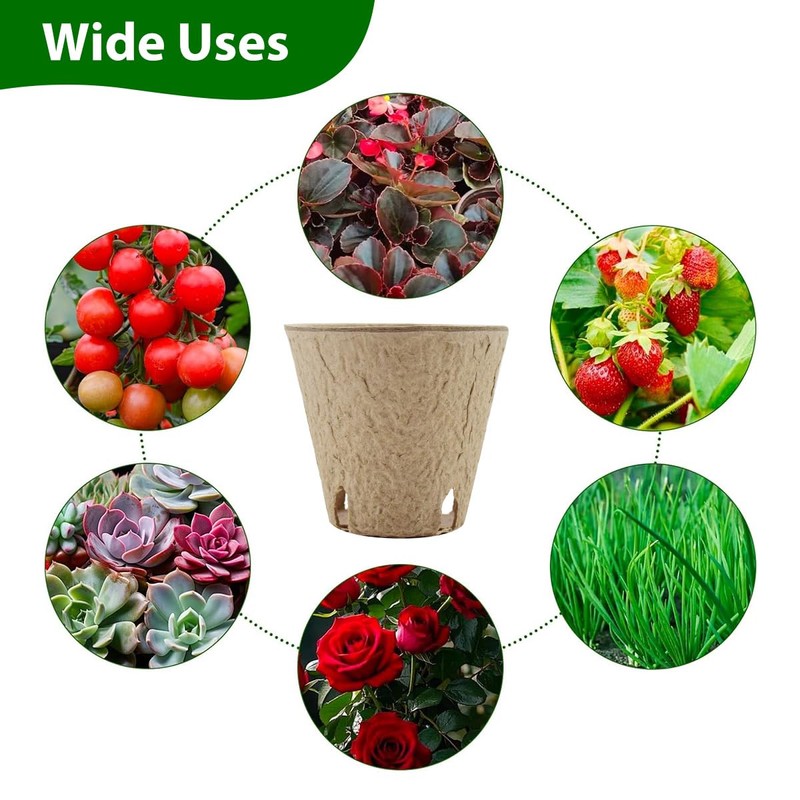 DOOPP 3.15 Inch Seedling Peat Pots, Biodegradable Seed Starters with