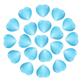PATIKIL 20 Pcs Natural Heart Shaped Crystal Stone, 0.6 Inch Mini Polished Love Gemstone Crystal, Pocket Rock Engraved Worry Stones for Women Gifts Meditation, Bright Blue