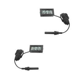 2Pcs Digital Thermometer Hygrometer, Hygrometer Thermometer Mini Probe Thermometers Temperature Humidity Gauge Meter for Reptile Incubator Aquarium Poultry Office Living Room