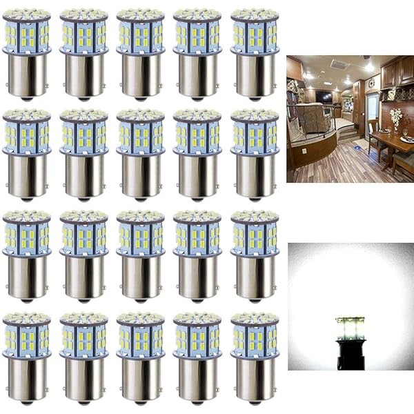 1156 1141 1003 7506 BA15S LED Bulbs Xenon White 20-Packs,