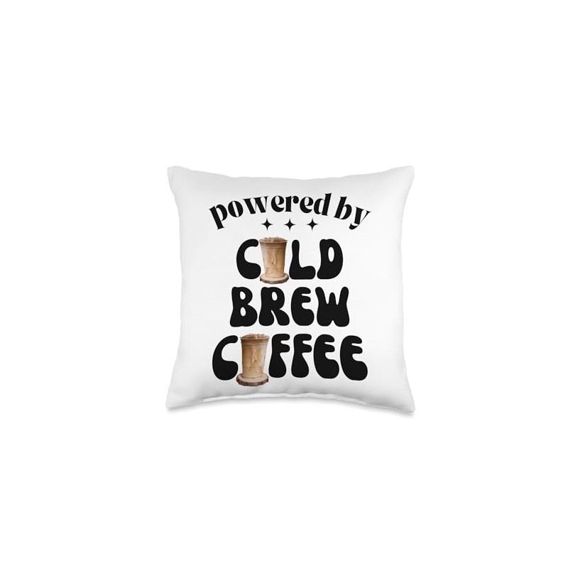 Powered By Cold Brew Coffee Throw Pillow