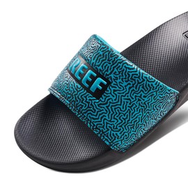 Reef Boy's Kids One Slide Sandal, Blue Coral, 2 Big