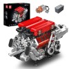 Mould King 10163 W16 Engine Red Motor Model Building Block