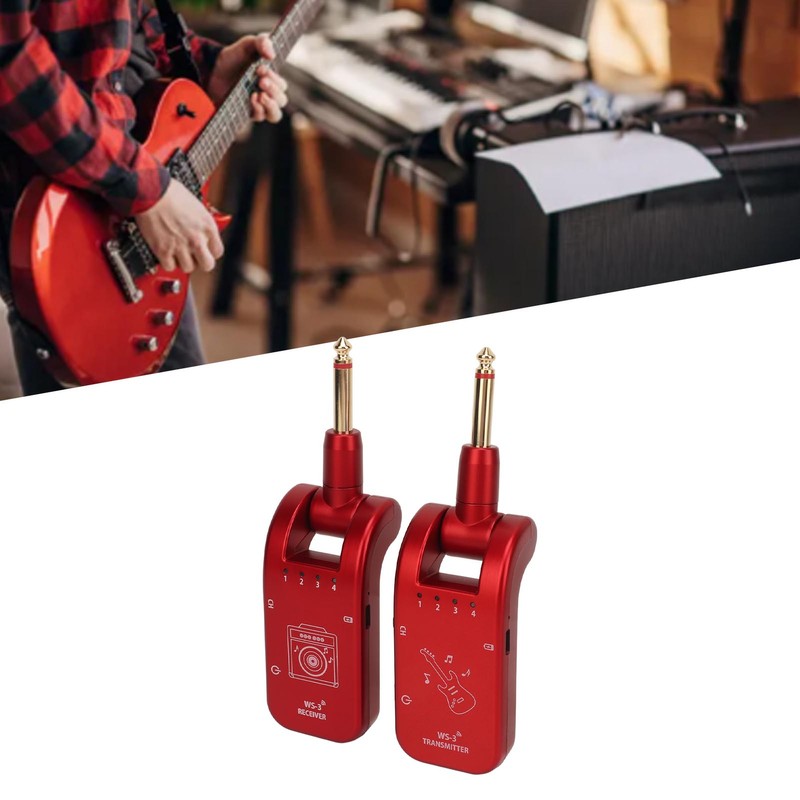 Wireless Guitar Transmitter Receiver Audio Transmission Upgraded USB Rechargeable Battery