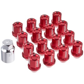 RAYS (レイズ) Duralumin Lock & Nut Set for L32 4H, M12X1.5 Red Anodized 74020001113RD