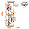 Heybly Cat Tree，71-Inch Tall Tower for Indoor Cats with 2
