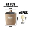 USHXVG 4 Pieces Mini Burlap Bags, 4 Pieces Hooks, Storage