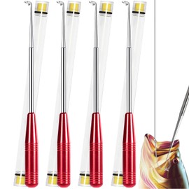Fish Hook Remover Tool, Fishing Hook Quick Removal Descending Device, Fishing Gear Security Equipment Kits for Adult, Hook Extractor Accessories Detacher Tools with 4PCS Storage Tube (Red)