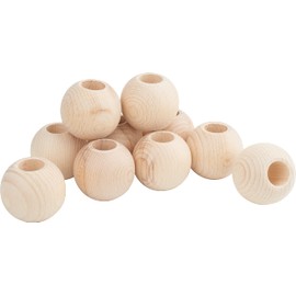 VBS Large Bore Wooden Balls 50mm Pack of 10 - 2, 5, 10 or 25