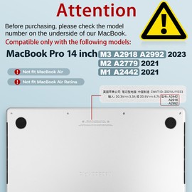 Mektron Leather Case for MacBook Pro 14 Inch M4/ M3/ M2/ M1, Fits A3112 A3401 A3185 (2024) / A2918 A2992 (2023) / A2779 / A2442 (2021) Protective Hard Shell with Fold Kickstand - Business Grey