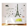 DaraBaby Vinil Decorativo Torre Eifel Paris Florecente Sala Estancia