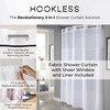 Hookless RBH40MY079 Cortina de Ducha Blanca con Flores de Cerezo