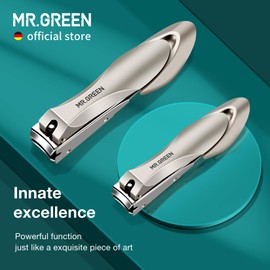 MR.GREEN Nail Clippers Stainless Steel Anti Splash Fingernail Cutter Manicure Tools Bionics Design Pedicure Scissor Nail Trimmer (Nail Clipper (Medium))