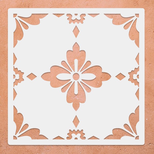 Reusable Floor Tile Stencil 12x12 Inch Large Mandala Stencil Template