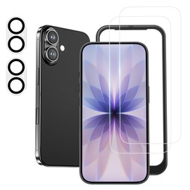 NIMASO Glass Film (2pcs) + Camera Film (2pcs) Protective Film with Guide Frame Camera Protection DSP25F1702