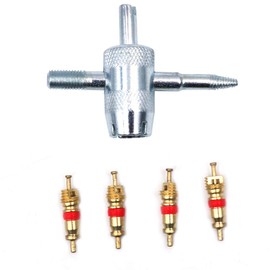 ANCLLO 4-way valve tool with 4 valve cores suitable for all vehicles and air conditioners