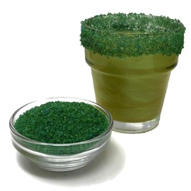 Snowy River Holly Green Cocktail Sugar - Kosher Certified Naturally Colored Holly Green Cocktail Rimmer (2oz Bottle, Medium Crystal)