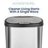 NINESTARS 13 Gallon Kitchen Trash Can, Automatic Touchless Motion Sensor