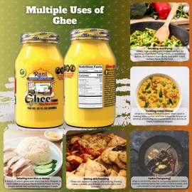 Rani Ghee Pure & Natural from Grass Fed Cows (Clarified Butter) 32oz(2lbs) 908g ~ Glass Jar | Paleo Friendly | Keto Friendly | Gluten Free | Kosher | Product of USA