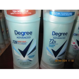 Degree 2-Degree Advanced Antiperspirant Deodorant 72-Hr Shower Clean   2.6 oz