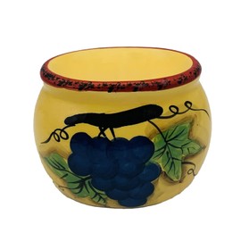 ACK Tuscany Sonoma Grape Scouring Brillo Pad Holder, Ceramic Hand Painted Sponge Holder for Kitchen Sink, Kitchen Décor