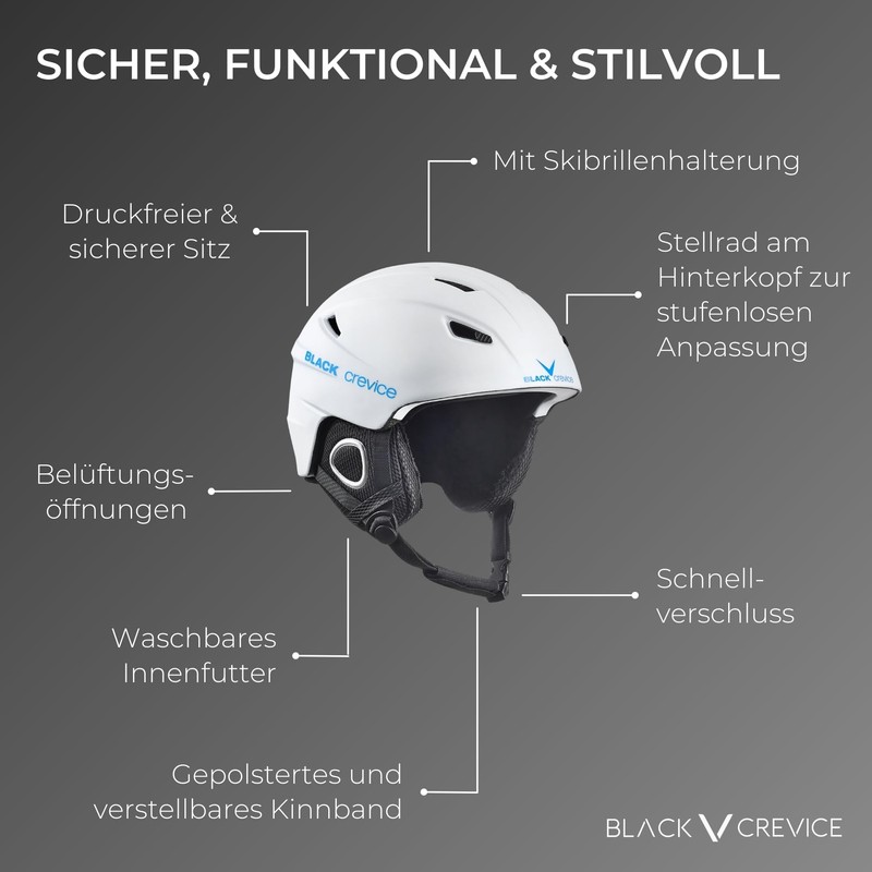 Black Crevice Kitzbühel Ski Helmet, Navy/White, S