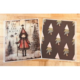 Handmade MATTE Finish Joy to the World Christmas Cover Set 4 use w/ Erin Condren Planner*