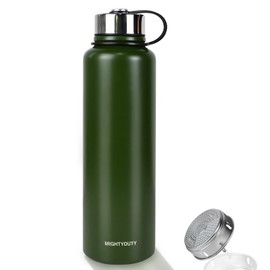 MIGHTYDUTY Edelstahl Thermosflasche 1.5L Thermoskanne, vakuumisolierte Wasserflasche Edelstahlflasche, 6-24 Stunden warm und kühlend, Grosse Kapazität Isolierflasche für Kaffee & Tee
