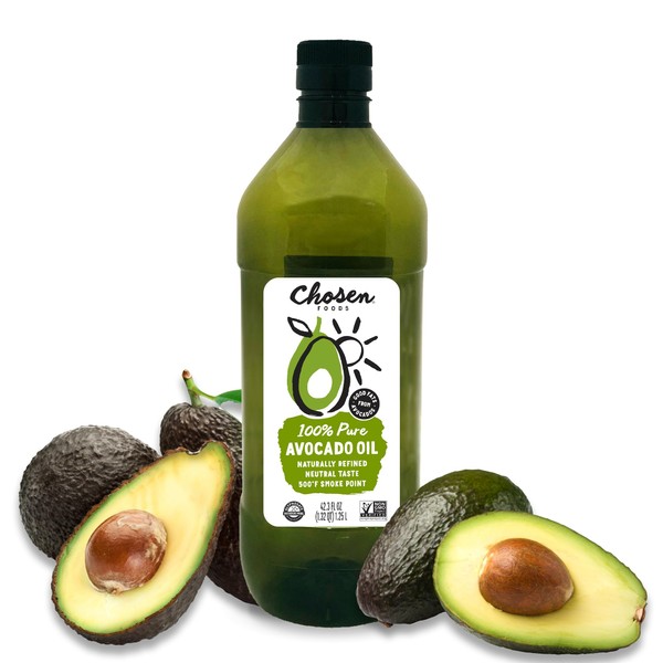 Chosen Foods 100% Pure Avocado Oil, Keto and Paleo Diet Friendly, Kosher Oil for Baking, High-Heat Cooking, Frying, Homemade Sauces, Dressings and Marinades (1.25 liters)(42.3 fl oz)
