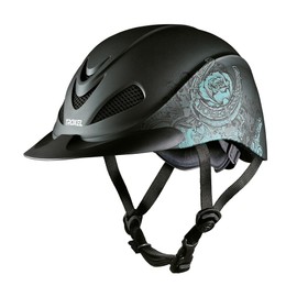 Troxel Rebel Bold Horse Riding Helmet, Low-Profile, Light, Adjustable Design, Safety Horseback Riding Gear, Large (7-1/4 - 7-3/8), Turquoise Rose