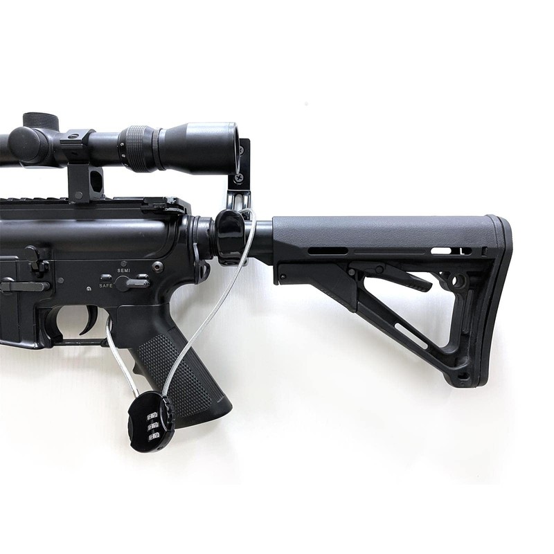 ATFLBOX Equipped with Lock Rifle Rifle Holder, Rubber Hook Wall