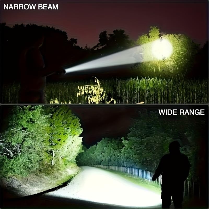 MC-ELIN 1PC Rechargeable Flashlights High Lumens 10000 Long Distance, Super