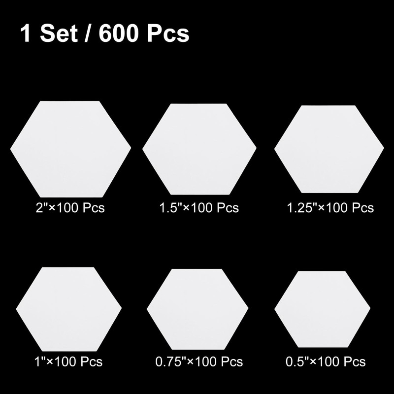 sourcing map 600 Count Hexagon Paper Piecing Paper for Quilting,
