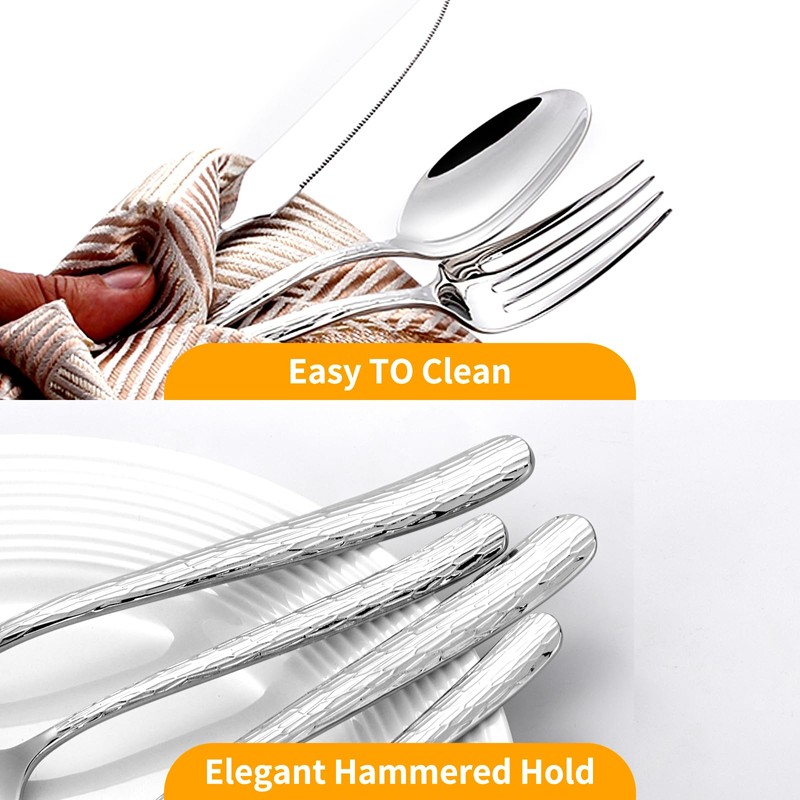 60 Piece Heavy Duty Stainless Steel Silverware Set for 12,