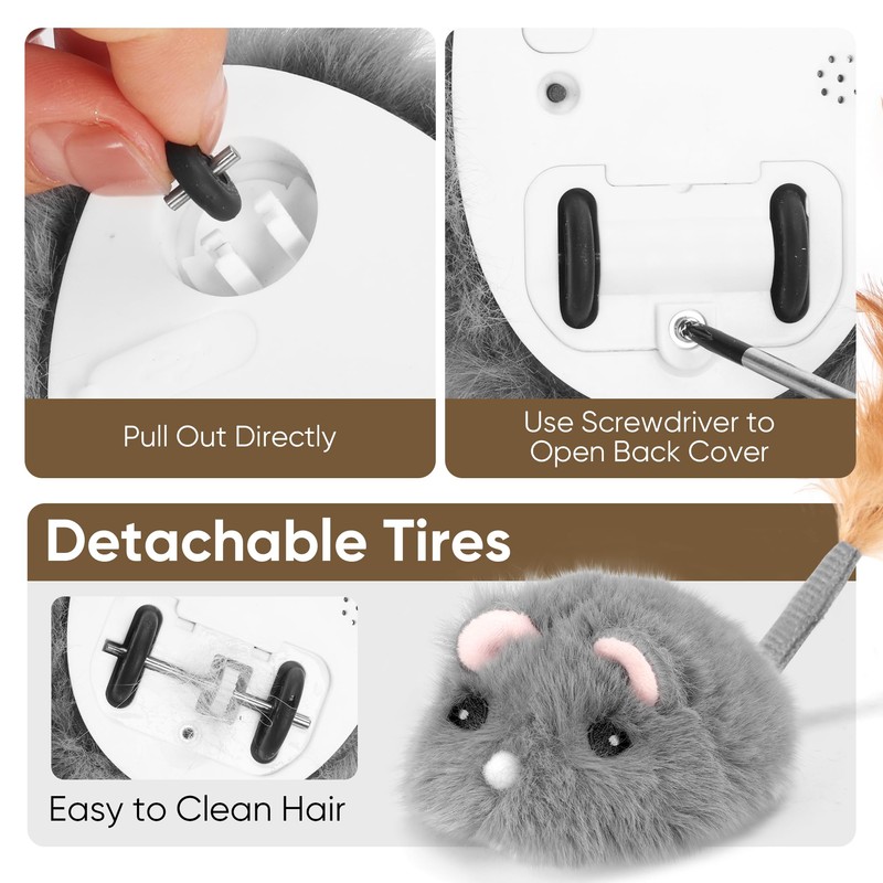 Pawthquake Moving Cat Toy Cat Mouse Toy with Automatically Wagging