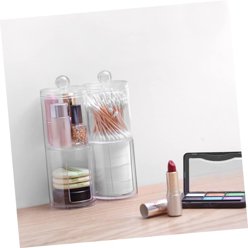 Zerodeko 2 Pcs Household Swab Organizer Double Layer Cotton Pad