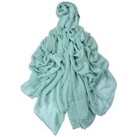 Miobo XXL Women's Stole Scarf Plain Colour 220 x 140 cm in Various Colours Viscose, turquoise