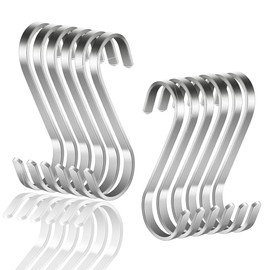 18 Pack S Hooks Stainless Steel S Shaped Hooks Heavy Duty Metal Hooks for Kitchen Utensils Office Bathroom Closet Workshop Garage Office Household Home Essential