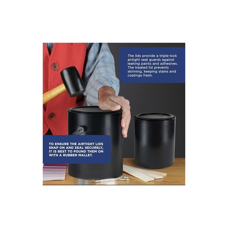 Master Elite 1 Quart Empty Plastic Paint Can Bucket, Pack