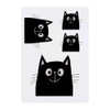 4 x 'Happy Black Cat' Temporary Tattoos - Water Resistant,
