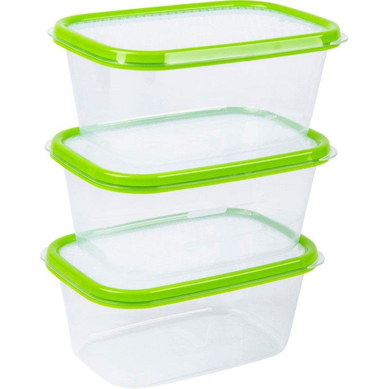 Décor Match-Ups Basics Oblong Storer, Green, 1.5 Litre Capacity (Pack