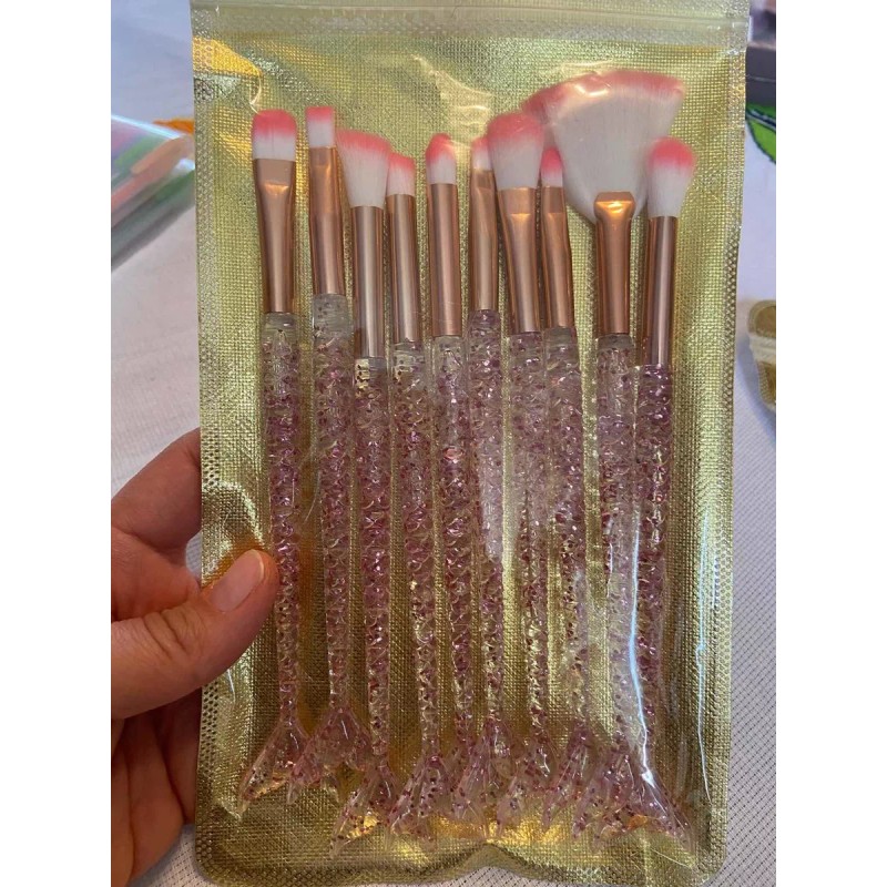 Sirena Set De 10 Brochas De Sirena Para Ojos, Base,