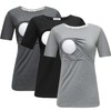 Bearsland Women's 3 Packs Maternity Nursing Tops Short Sleeve Breastfeeding